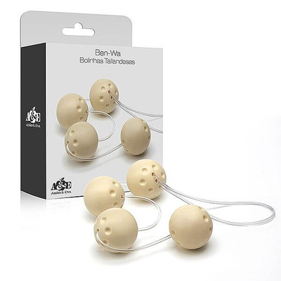 Ben-wa - Bolinhas Tailandesas com 4 Esferas e Cordão de Silicone | Cor: Marfim