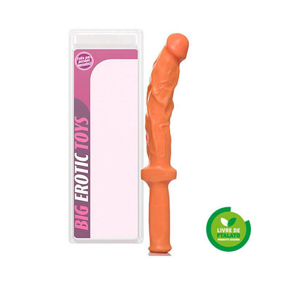 Big Erotic Toys Patric - Prótese Peniana Realística em PVC no Formato de Facão com Cabo - 21,5 x 4 cm