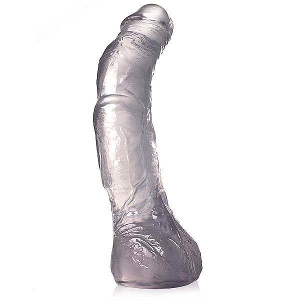 Big Erotic Toys - Prótese Realística Monster com Escroto, Glande Definida e Veias Salientes - 28,5 x 5,3 cm Cor: Transparente - 2