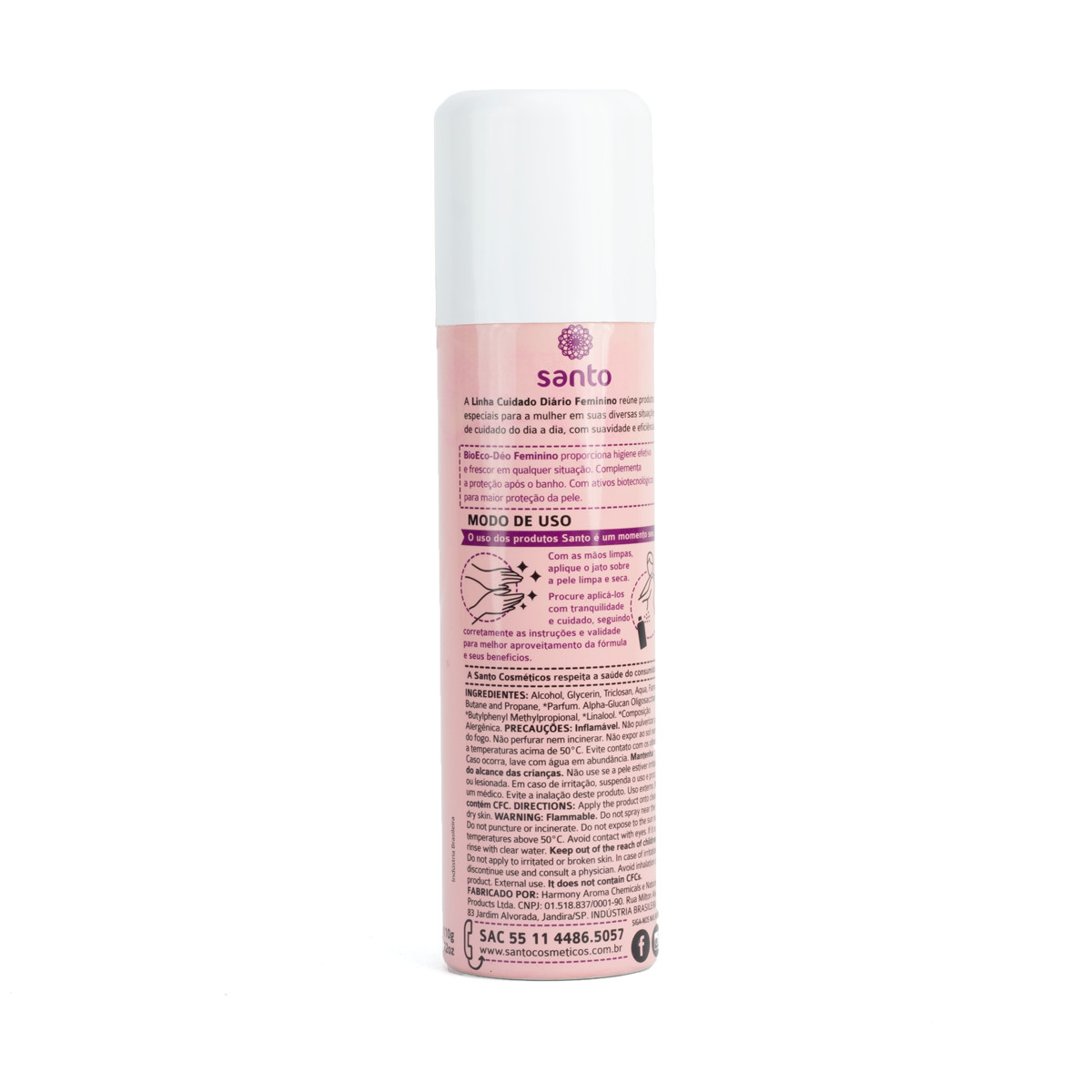 Desodorante Íntimo Feminino em Aerossol - Santo Cosméticos Bioeco-Déo | 166 ml - 3