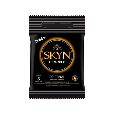 Preservativo Tradicional com Sensação Natural - Blowtex Skyn Original Sinta Tudo | 3 Unidades