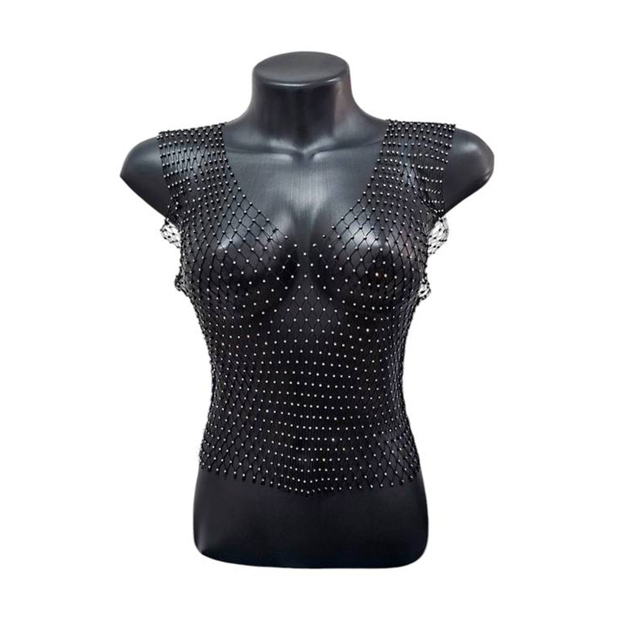 Blusa Regata de Tela com Detalhes em Strass - Exclusiva | Tamanho Único - 2