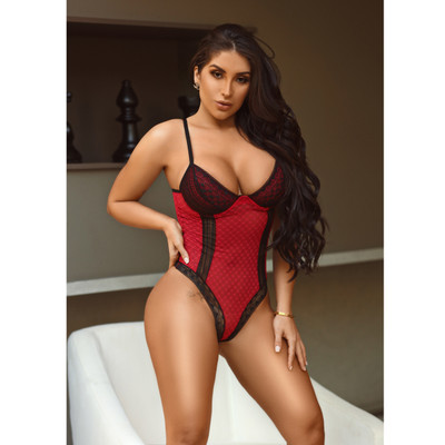 Foto 10 do produto Body em Laise Poá com Renda e Trançado nas Costas - Garota Veneno | Disponível em 4 Cores e 4 Tamanhos