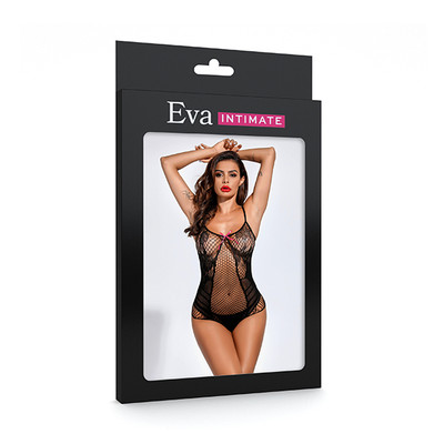 Foto 2 do produto Body em Malha Arrastão com Alça Fina - Eva Intimate | Tamanho Único