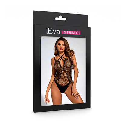 Foto 2 do produto Body em Malha Arrastão com Decote Trabalhado no Colo e Costas - Eva Intimate | Tamanho Único