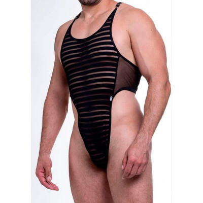 Foto 1 do produto Body Masculino Todo Trabalho em Tule - Steves Designer | Tamanho Único