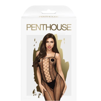 Bodystocking em Malha Fina com Recorte Frontal - PentHouse Drop-Dead Tast | Veste do P ao G