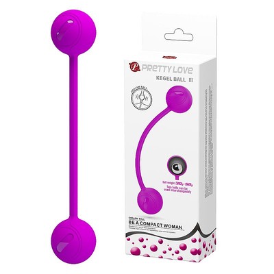 Bolas com Peso para Pompoar em Silicone Soft Touch e Alça de segurança - Pretty Love Kegel Ball III
