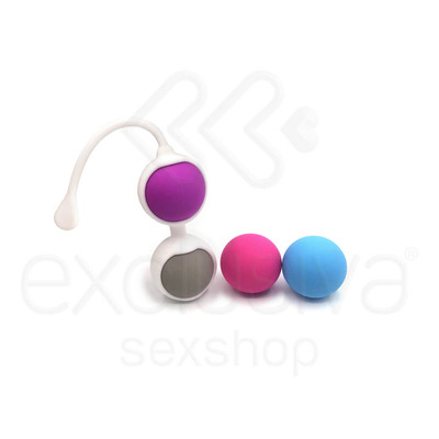 Foto 1 do produto Bolas para Pompoar em Silicone com Alça de Segurança e 4 Esferas com Pesos