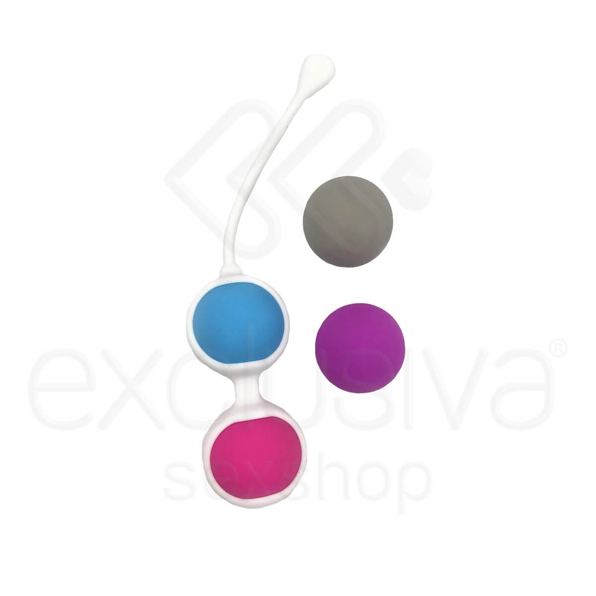 Bolas para Pompoar em Silicone com Alça de Segurança e 4 Esferas com Pesos - 2