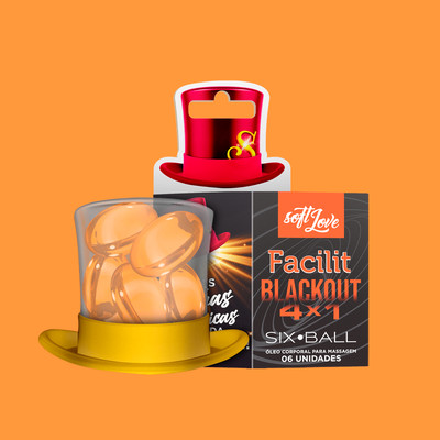 Bolinha Explosiva com Efeito Anestésico, Cicatrizante, Lubrificante e Dilatador - Soft Love Six Ball Facilit Blackout 4x1 | 6 Unidades