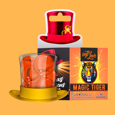 Bolinha Explosiva com Sensação de Vibração, Pulsação, Calor e Frio - Soft Love Sixball Magic Tiger | 6 Unidades