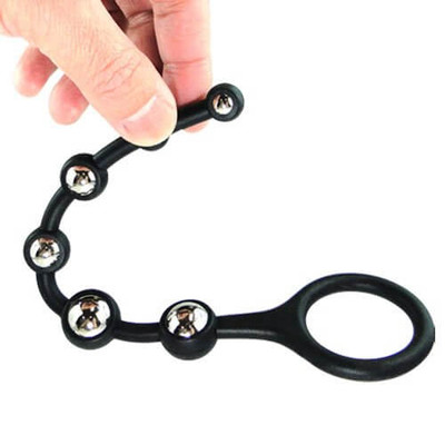 Bolinha Tailandesa Anal em Silicone e Metal - 24,5 x 2 cm