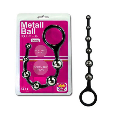 Bolinha Tailandesa Anal em Silicone e Metal - 24,5 x 2 cm