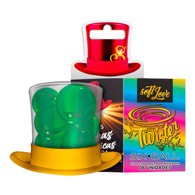 Foto 1 do produto Bolinhas Explosivas com Efeito Eletrizante, Esquenta, Esfria e Pulsa - Soft Love Six Ball Twister | 6 Unidades