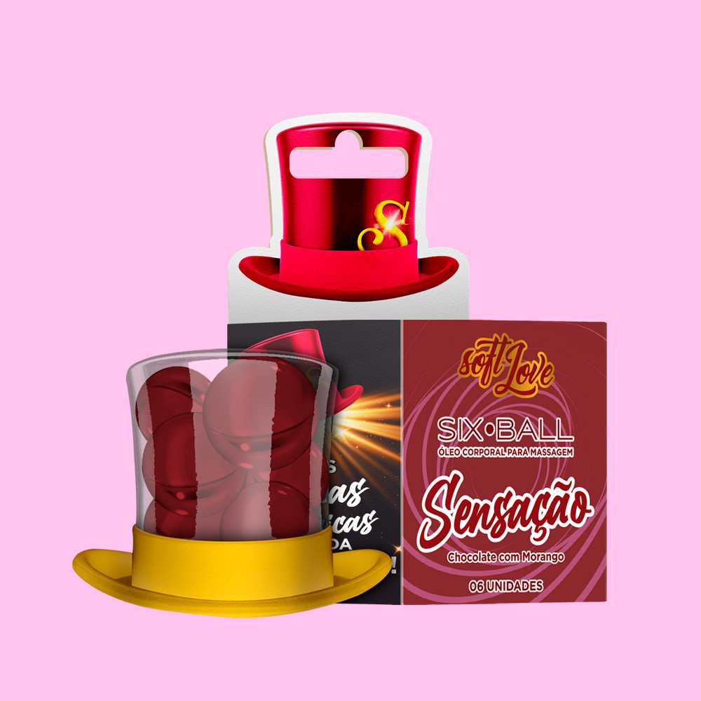 Bolinhas Explosivas Lubrificantes e Beijáveis - Soft Love Sixball | 6 unidades | Disponível em 9 Sabores - 9