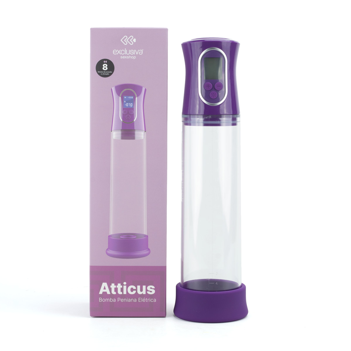 Bomba Peniana Elétrica com 3 Modos de Sucção e 8 Tipos de Intensidade - Exclusiva Atticus | Cor: Roxo - 2