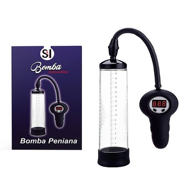 Bomba Peniana Elétrica com 3 Modos de Sucção e Anel em Silicone - SI Bomba Peniana Sexy | 21,5 x 6 cm