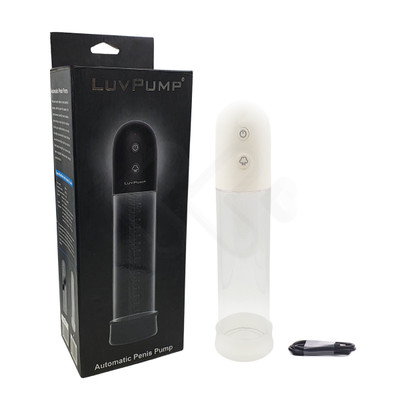 Foto 1 do produto Bomba Peniana Elétrica com Botão de Descompressão do Ar e Carregamento Via Cabo USB - LuvPump Automatic Penis Pump | 20,7 x 6 cm | Cor: Branco