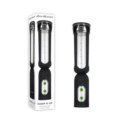 Bomba Peniana Elétrica Recarregável com 4 Modos de Sucção e Botão de Descompressão do Ar - Zero Tolerance Pump It Up | 17,8 x 3,7 cm