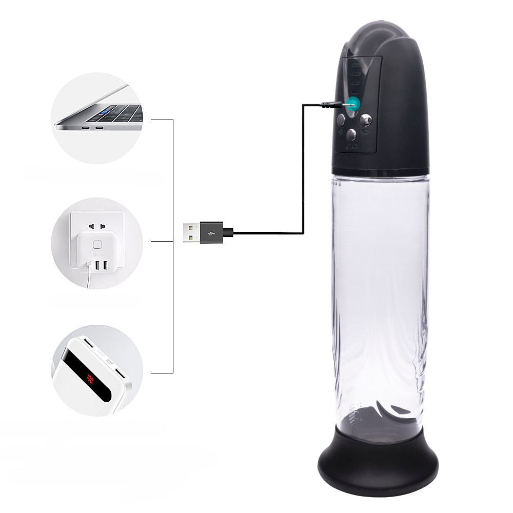 Bomba Peniana Elétrica Recarregável com Vagina em TPR, Anel, 4 Modos de Sucção e 4 Intensidades - Passion Pump Men - 9