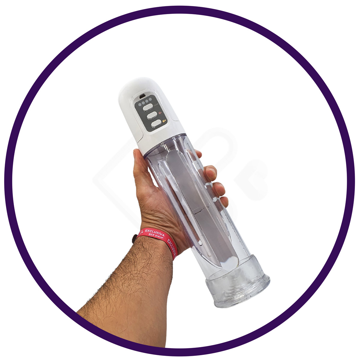 Bomba Peniana Elétrica com Sucção Automática e 4 Níveis de Velocidade - Penis Pump Master Max Cup | 31,8 x 6,6 cm | Cor: Branco - 10