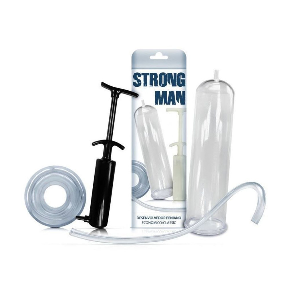 Bomba Peniana Manual para Desenvolvimento do Pênis - Strong Man | 23,2 x 5,6 cm | Disponível em 2 Cores - 3