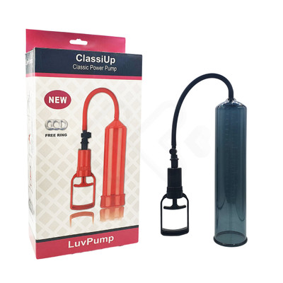 Bomba Peniana Manual Fumê com Manopla de Bombeamento e Válvula de Descompressão do Ar - ClassiUp LuvPump | 29,5 x 6,4 cm
