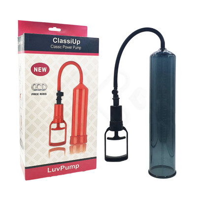 Bomba Peniana Manual Fumê com Manopla de Bombeamento e Válvula de Descompressão do Ar - ClassiUp LuvPump | 32 x 6,1 cm