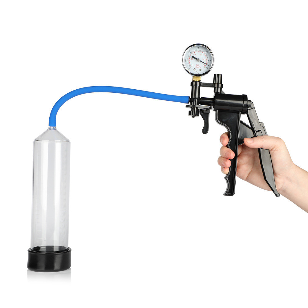 Bomba Peniana Manual com Gatilho de Pressão, Manômetro e Válvula de Descompressão do Ar - ProXtra LuvPump | 22 x 5,2 cm - 8