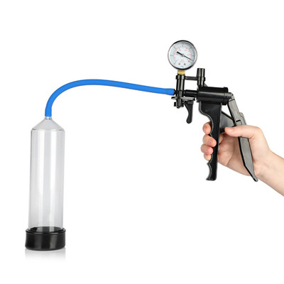 Bomba Peniana Manual com Gatilho de Pressão, Manômetro e Válvula de Descompressão do Ar - ProXtra LuvPump | 22 x 5,2 cm