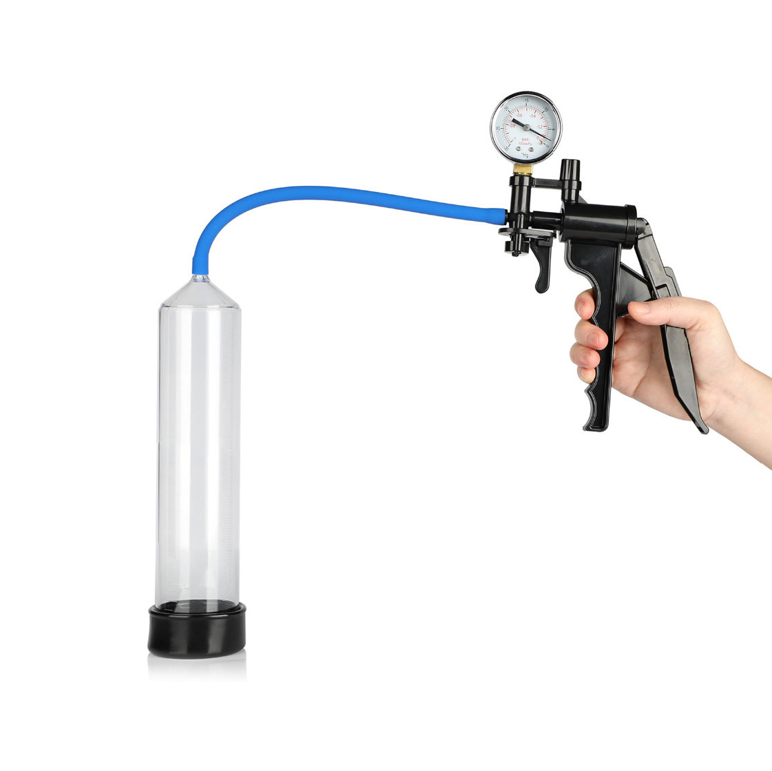 Bomba Peniana Manual com Gatilho de Pressão, Manômetro e Válvula de Descompressão do Ar - ProXtra LuvPump | 32,5 x 6,4 cm - 7