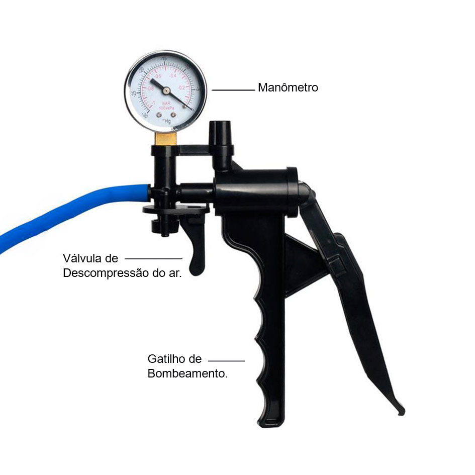 Bomba Peniana Manual com Gatilho de Pressão, Manômetro e Válvula de Descompressão do Ar - ProXtra LuvPump | 32,5 x 6,4 cm - 4