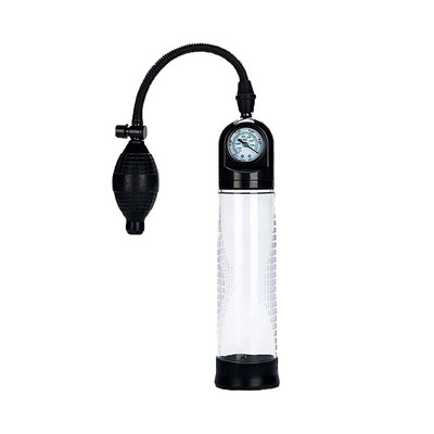Foto 4 do produto Bomba Peniana Manual com Manômetro e Válvula de Descompressão do Ar - Penis Pump To Be The Bigger Man | 28,5 x 6,1 cm