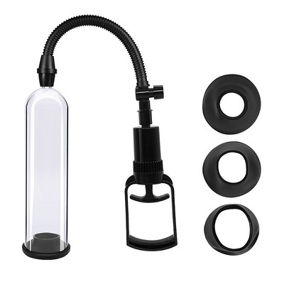 Bomba Peniana Manual com Manopla, Tubo com Graduação e Bocal em Silicone - Pênis Pump | 20 x 4,7 cm