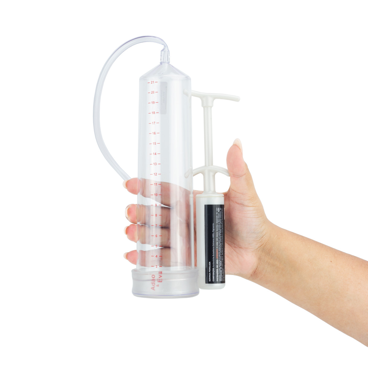 Bomba Peniana Manual com Seringa - Mr. Big | 22,5 x 5,5 cm | Cor: Transparente - 5