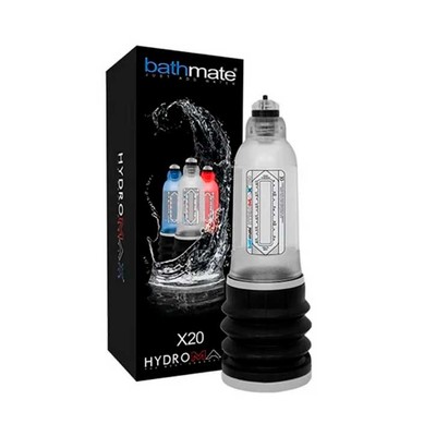 Bomba Peniana Manual para Uso no Chuveiro ou na Banheira - BathMate HydroMax X20 | 14 x 4,5 cm | Cor: Transparente