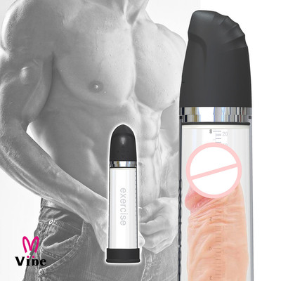 Foto 12 do produto Bomba Peniana Recarregável Elétrica com 4 Modos de Sucção e Anel em Silicone - Penis Pump - 30,9 x 7,6 cm