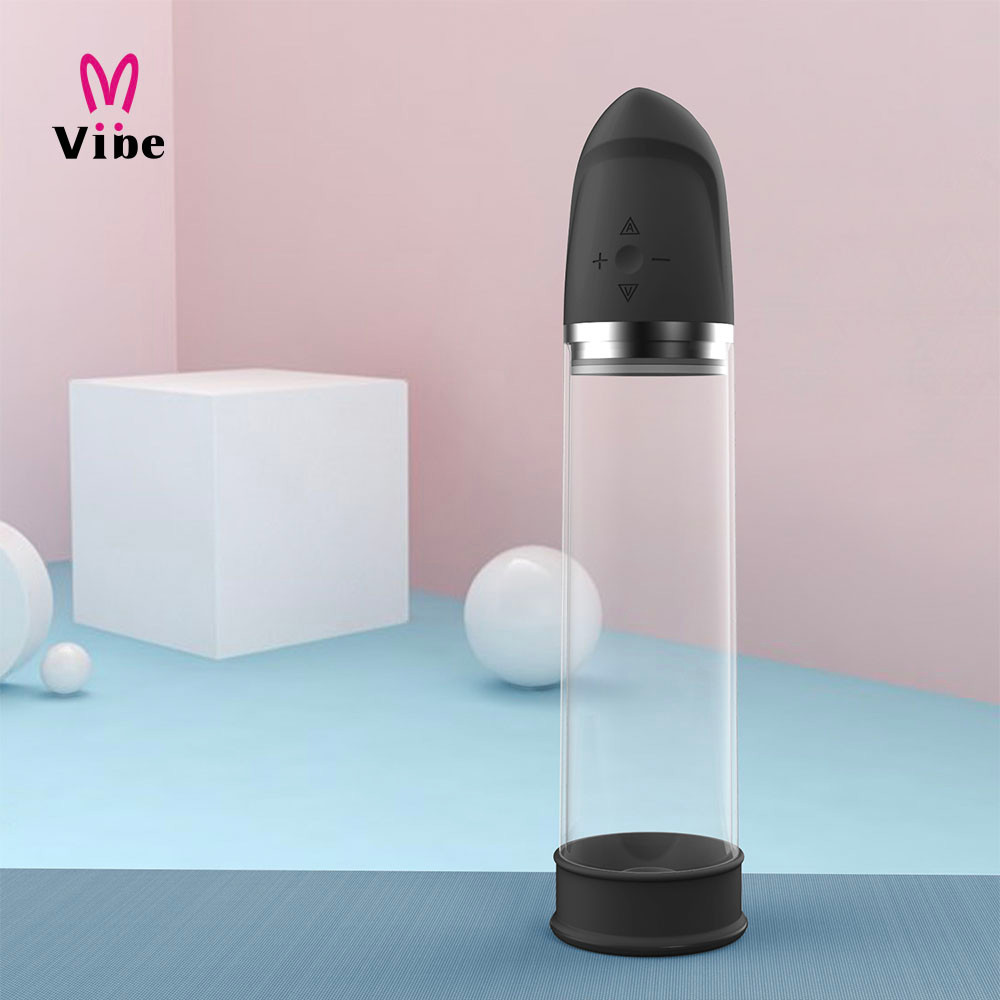 Bomba Peniana Recarregável Elétrica com 4 Modos de Sucção e Anel em Silicone - Penis Pump - 30,9 x 7,6 cm - 10