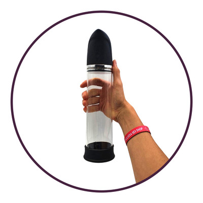 Bomba Peniana Recarregável Elétrica com 4 Modos de Sucção e Anel em Silicone - Penis Pump - 30,9 x 7,6 cm