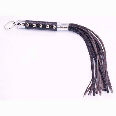 Foto 4 do produto Bondage - Chicote com Tiras em Couro Sintético com Aparência Premium - 29 cm | Cor: Preto