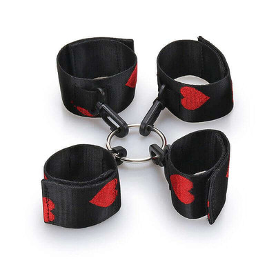 Foto 1 do produto Bondage - Kit Bondage com Algema e Tornozelo com Detalhes de Corações