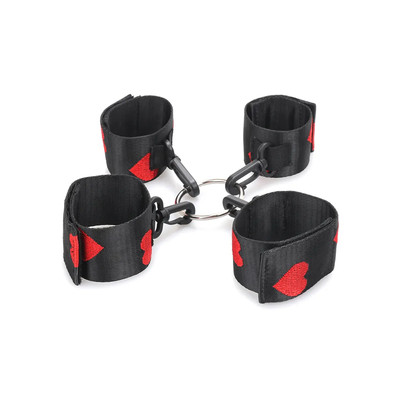 Foto 3 do produto Kit Bondage com Algemas, Prendedor de Perna e Tornozeleiras com Detalhes de Coração com 10 peças - Bondage Kits I Would Give It All To Not Be Sleep Alone