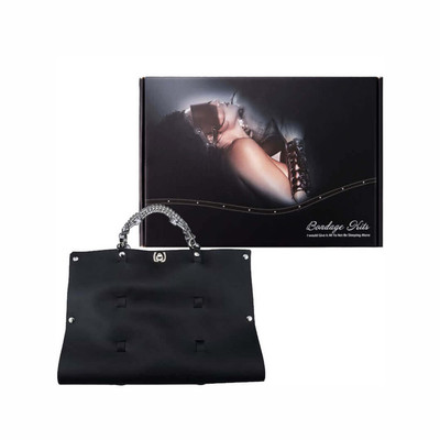 Foto 2 do produto Bondage Kits - Kit Bondage com 10 Itens em Couro e Metal Leve | Cor: Preto