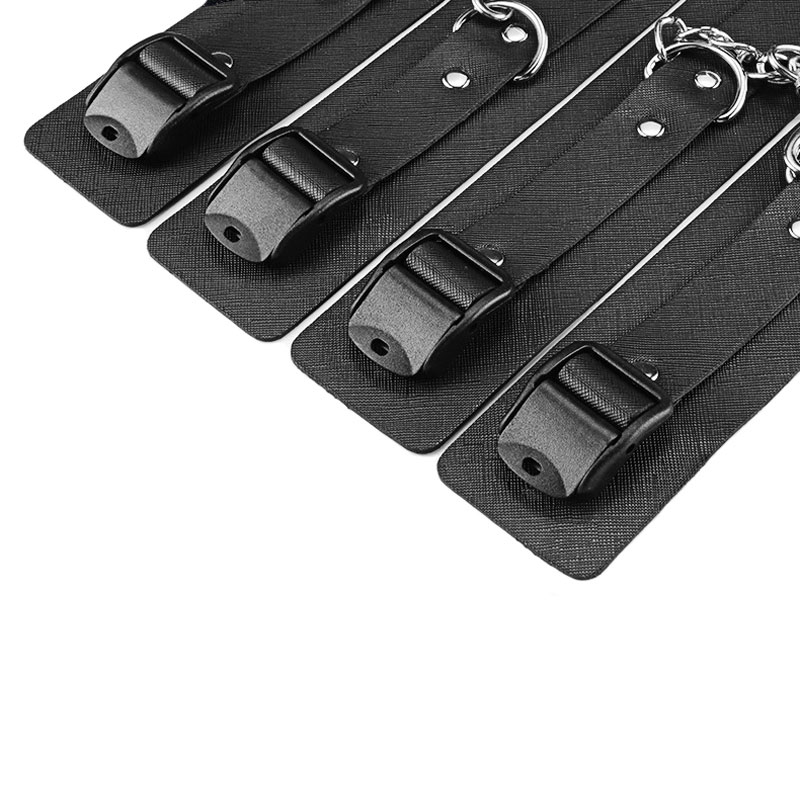Kit Bondage com 9 Itens em Couro e Metal Leve - Bondage Kits | Cor: Preto - 4