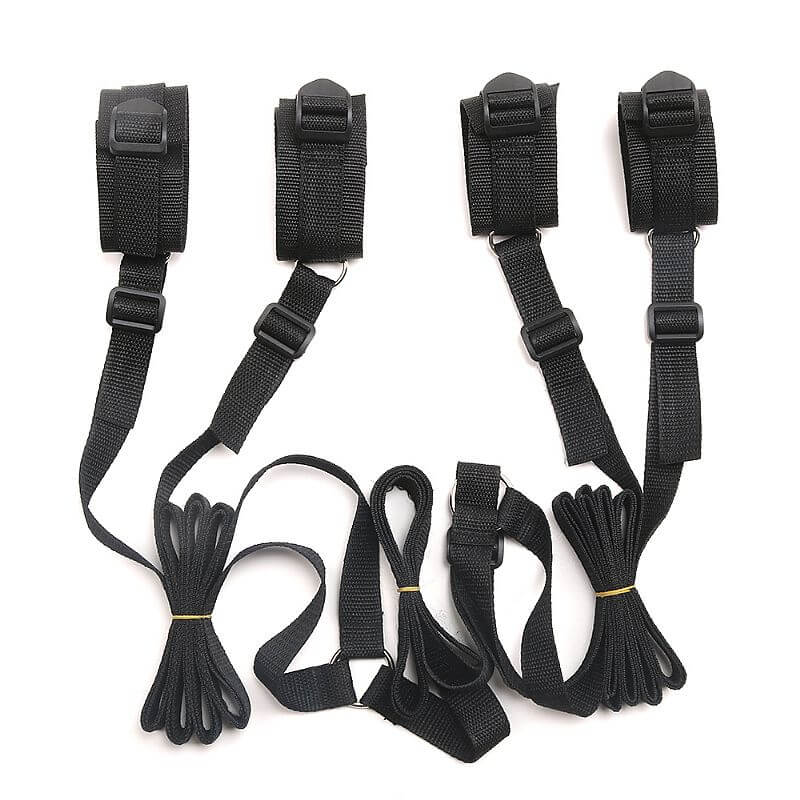 Kit com Tornozeleiras e Algemas em Nylon para Cama - Bondage Kits - 6