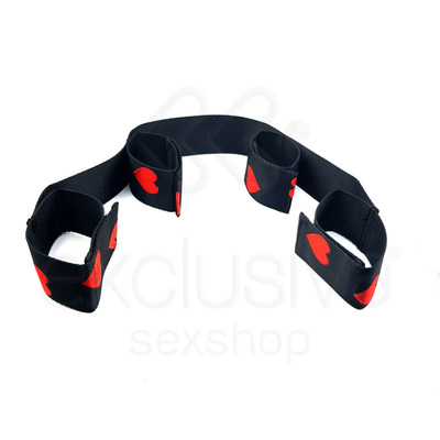Foto 2 do produto Sexy Import Fetiche Sado - Algemas Distanciadoras de Punhos e Tornozelos com Detalhes de Coração e fecho de Vélcro