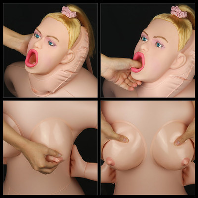 Foto 2 do produto Boneca Inflável com Posição de Vaqueira, Seios, Cabelo, Rosto e 3 Orifícios Penetráveis em TPE - LoveToy Horny CowGirl Fayola