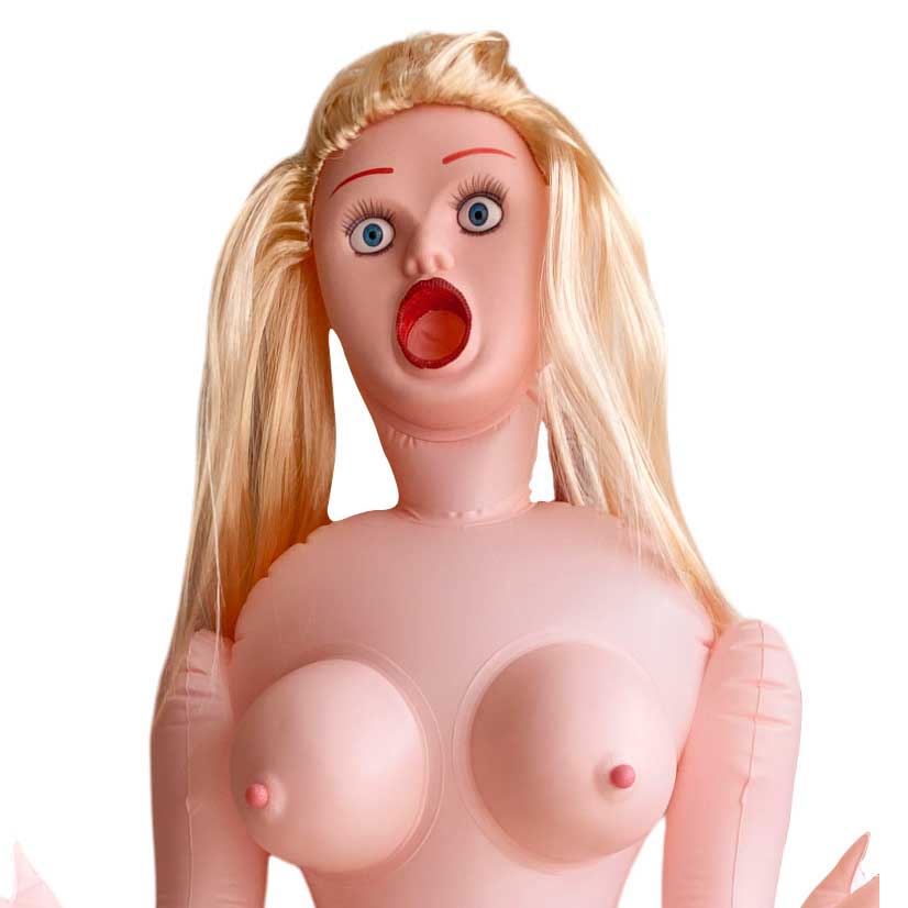 Boneca Inflável com Seios, Rosto, 3 Orifícios Penetráveis em TPE, Bullet Multivelocidade e Gemido - Top-notch 3D Beautiful Girl | Cor: Loiro - 5