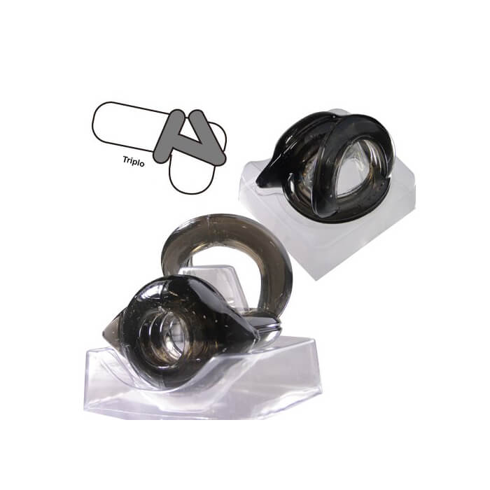 Anel Peniano Triplo em TPR Atóxico e Resistente à Água - Boss Soft Erect Ring - 2